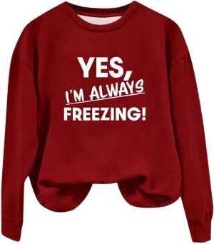 Oversized Sweatshirt for Women Fleece Crewneck Pullover Cozy Letter Print Sweatshirt Long Sleeve Fall Sweatshirts