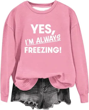 Oversized Sweatshirt for Women Fleece Crewneck Pullover Cozy Letter Print Sweatshirt Long Sleeve Fall Sweatshirts