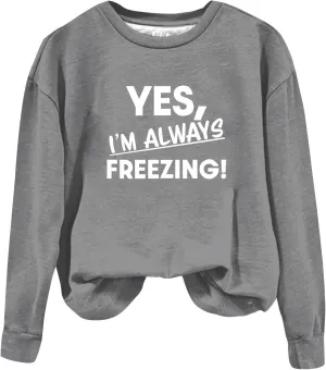 Oversized Sweatshirt for Women Fleece Crewneck Pullover Cozy Letter Print Sweatshirt Long Sleeve Fall Sweatshirts