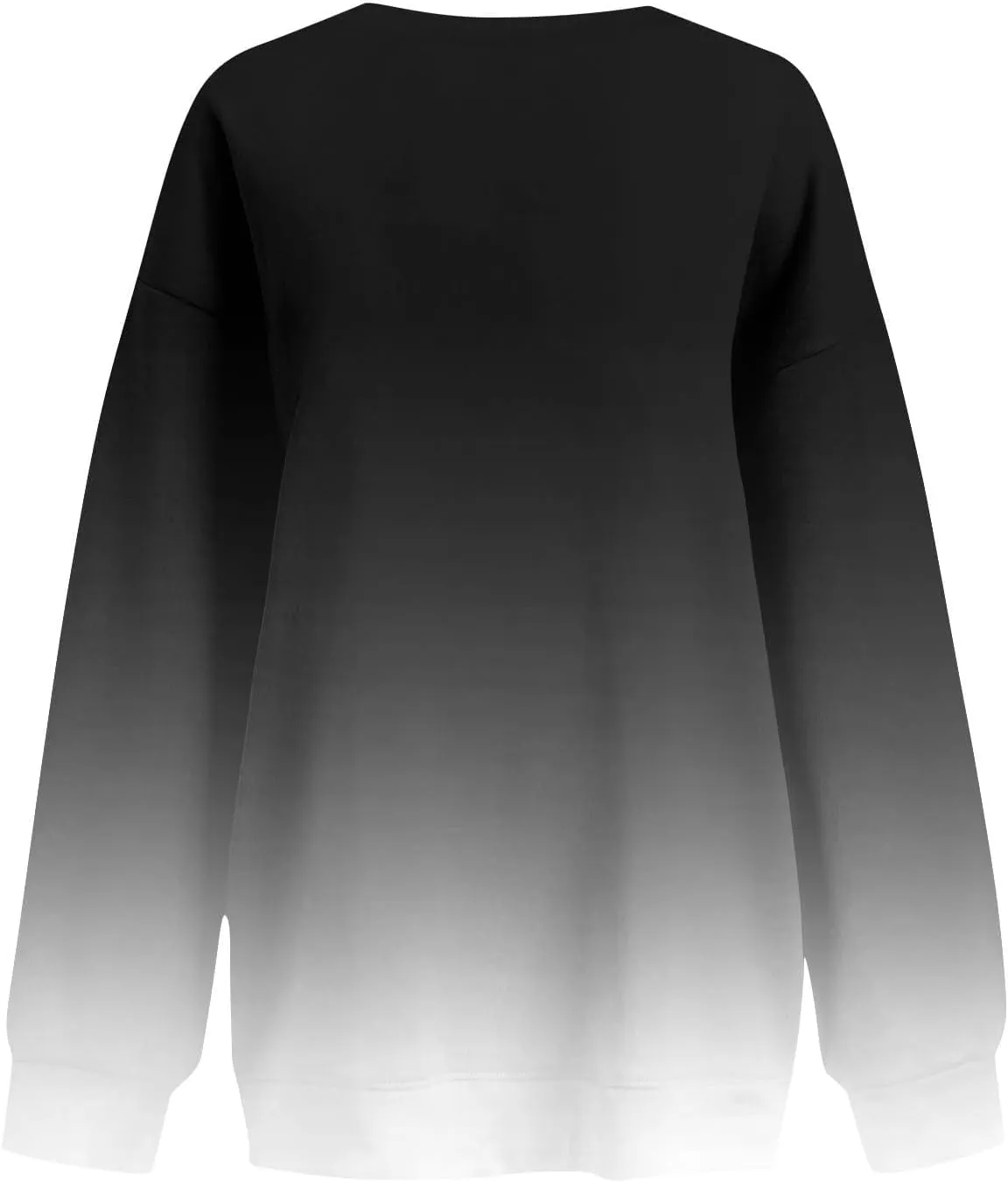 Oversized Sweatshirt for Women Gradient Color Tie-Dye Print Casual Crewneck Sweater Tops Loose Fit Long Sleeve Clothes