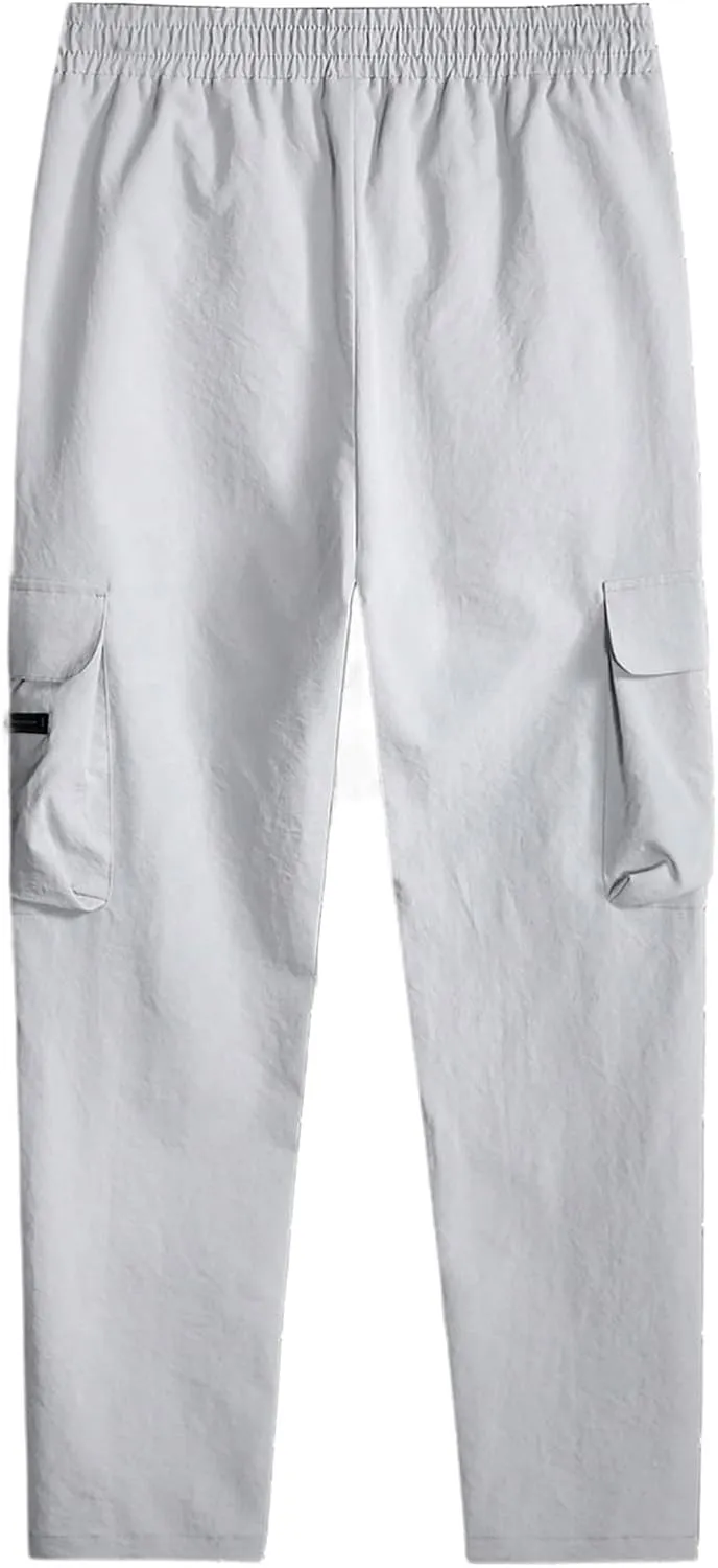 OYOANGLE Men's Cargo Joggers Lightweight Quick Dry Athletic Hiking Pants Workout Casual Joggers
