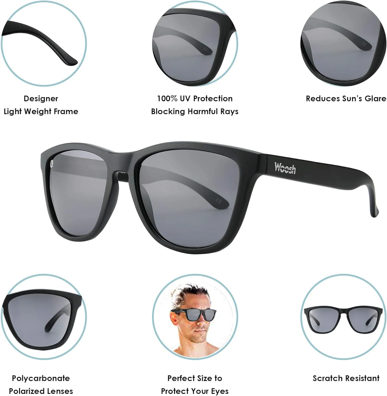 Polarized Lightweight Sunglasses for Men and Women -Unisex Sunnies for Fishing Beach Running Sports and Outdoors