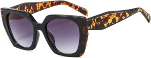 Polygon Cat Eye Sunglasses Women Vintage Clear Gradient Shades UV400 Men Double Color Sun Glasses