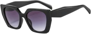 Polygon Cat Eye Sunglasses Women Vintage Clear Gradient Shades UV400 Men Double Color Sun Glasses
