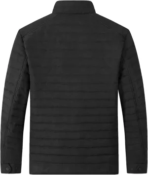 Puffer Jacket for Men, Insulated Full Zip Long Sleeve Puffer Jackets with Pockets Fall Jackets Long Hooded Down Jacket Men