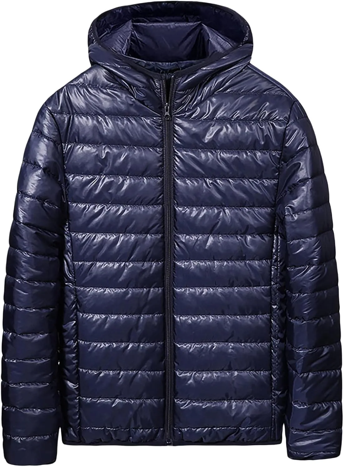 Puffer Jacket Men Lightweight Packable Quilted Jackets Hooded Bubble Winter Down Coat Insulated Thick Outwear Pockets