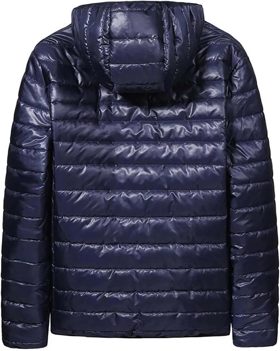 Puffer Jacket Men Lightweight Packable Quilted Jackets Hooded Bubble Winter Down Coat Insulated Thick Outwear Pockets