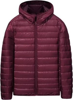 Puffer Jacket Men Lightweight Packable Quilted Jackets Hooded Bubble Winter Down Coat Insulated Thick Outwear Pockets
