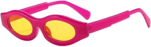 Punk Oval Sunglasses Women Vintage Small Frame Eyewear Luxury Trendy Outdoor Shades for Ladies Uv400 Protection