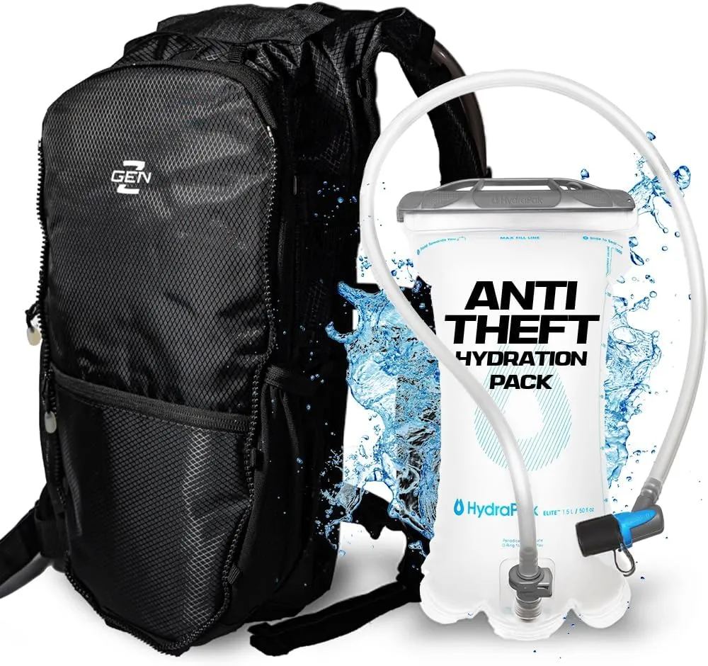 RaveRunner® Anti-Theft Hydration Backpack | Rave Hydration Pack, Festival Water Bag, Hydropack Rave, Rave Camelbak