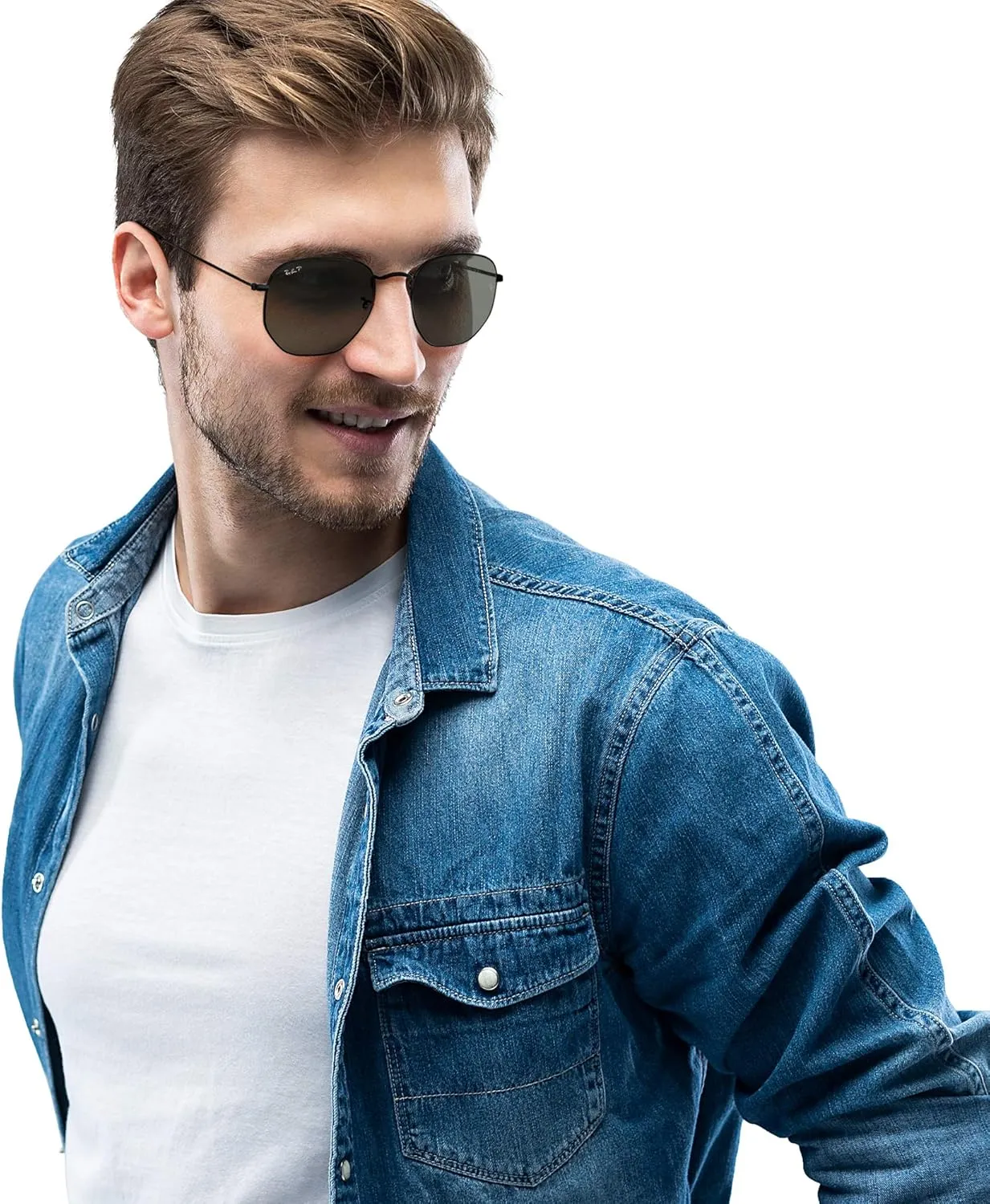 Ray-Ban Rb3548n Hexagonal Flat Lens Evolve Photochromic Sunglasses
