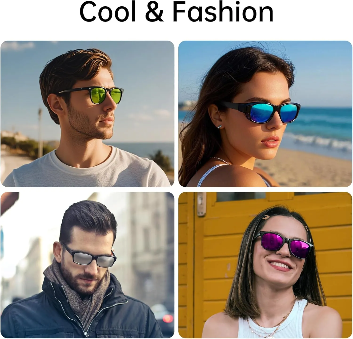 RCstyle Compatible With Ray-Ban Meta Wayfarer(Standard) Smart Glasses Color Changing Clip Set for Man and Woman 50-22 Size M