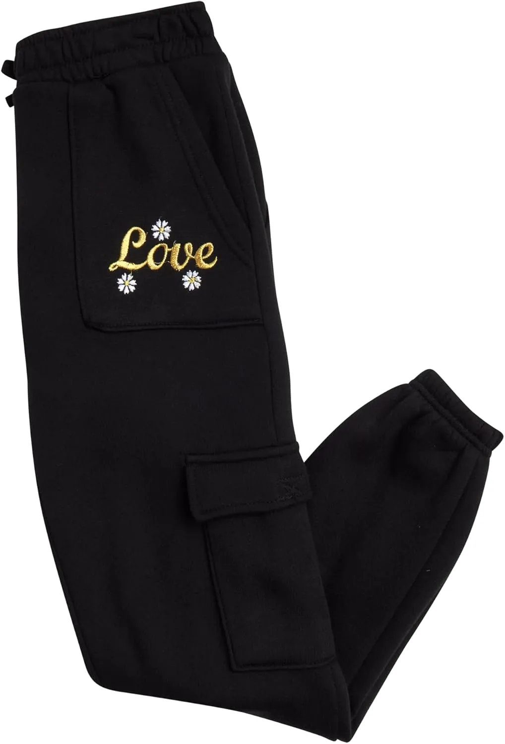 Real Love Girls' Sweatpants - 2 Pack Fleece Cargo & Basic Classic Jogger Sweatpants - Cozy Cargo Jogger Pants for Girls, 7-16