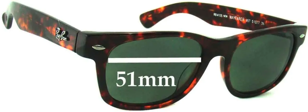 Replacement Sunglass Lenses Compatible with Ray Ban Wayfarer RB4105 51mm Frames