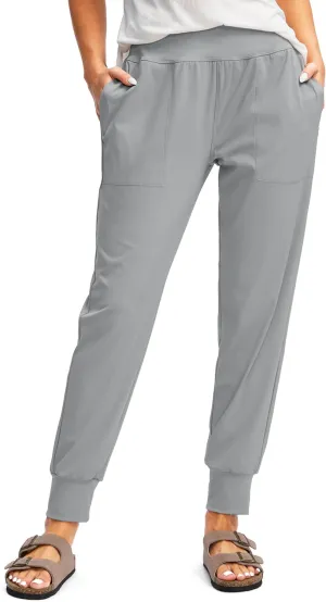 SANTINY Women's Joggers with Pockets High Waisted Athletic Workout Yoga Pants Tapered Jogger Pants for Women