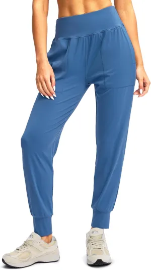 SANTINY Women's Joggers with Pockets High Waisted Athletic Workout Yoga Pants Tapered Jogger Pants for Women