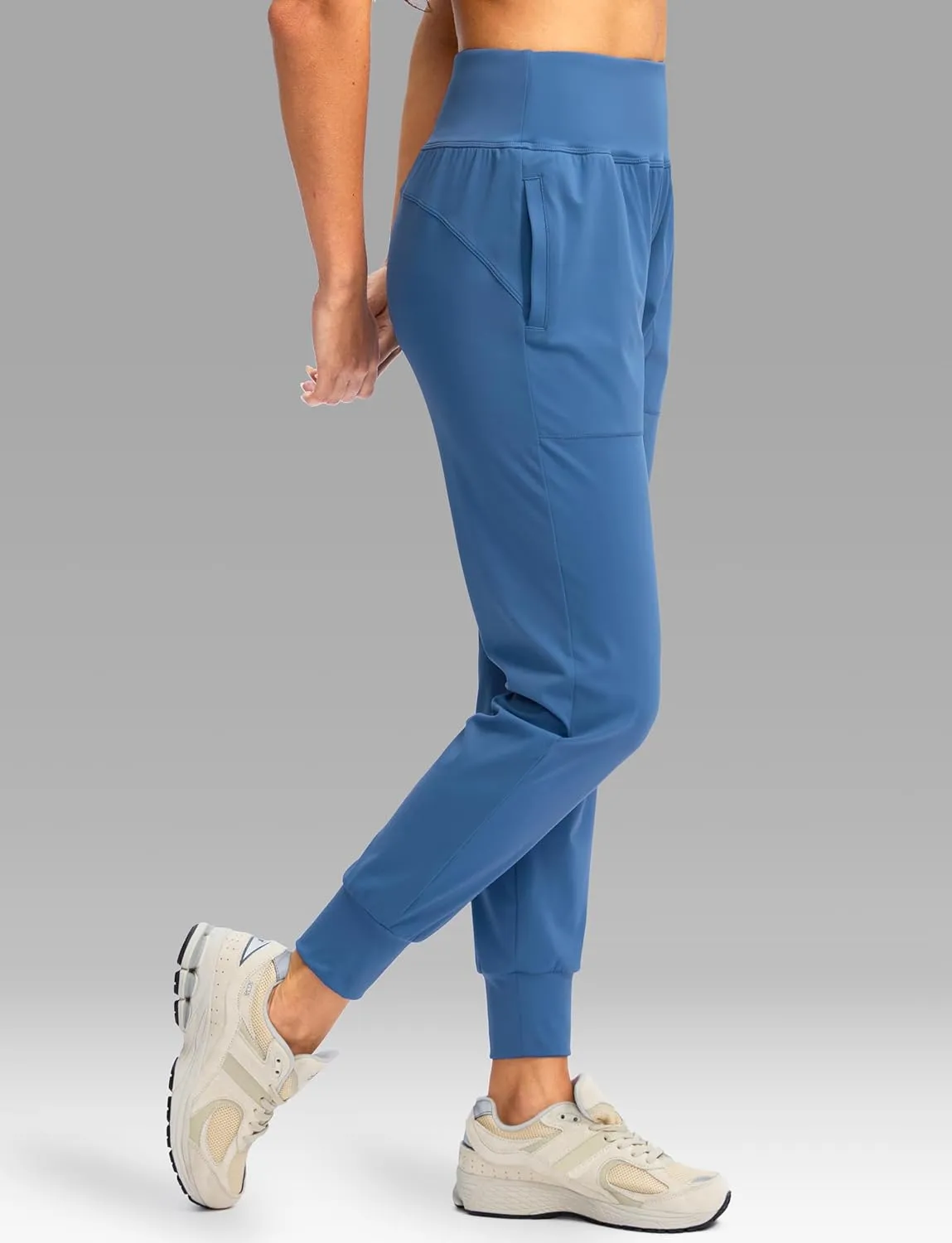 SANTINY Women's Joggers with Pockets High Waisted Athletic Workout Yoga Pants Tapered Jogger Pants for Women