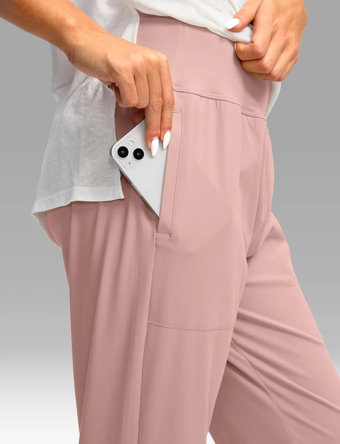 SANTINY Women's Joggers with Pockets High Waisted Athletic Workout Yoga Pants Tapered Jogger Pants for Women
