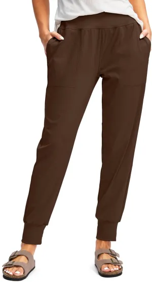 SANTINY Women's Joggers with Pockets High Waisted Athletic Workout Yoga Pants Tapered Jogger Pants for Women