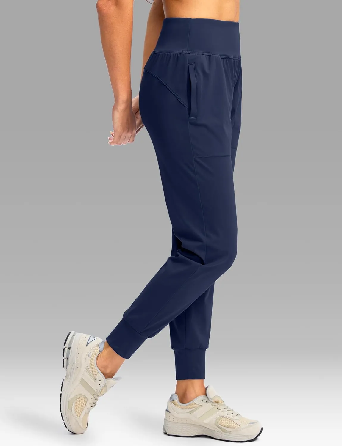SANTINY Women's Joggers with Pockets High Waisted Athletic Workout Yoga Pants Tapered Jogger Pants for Women