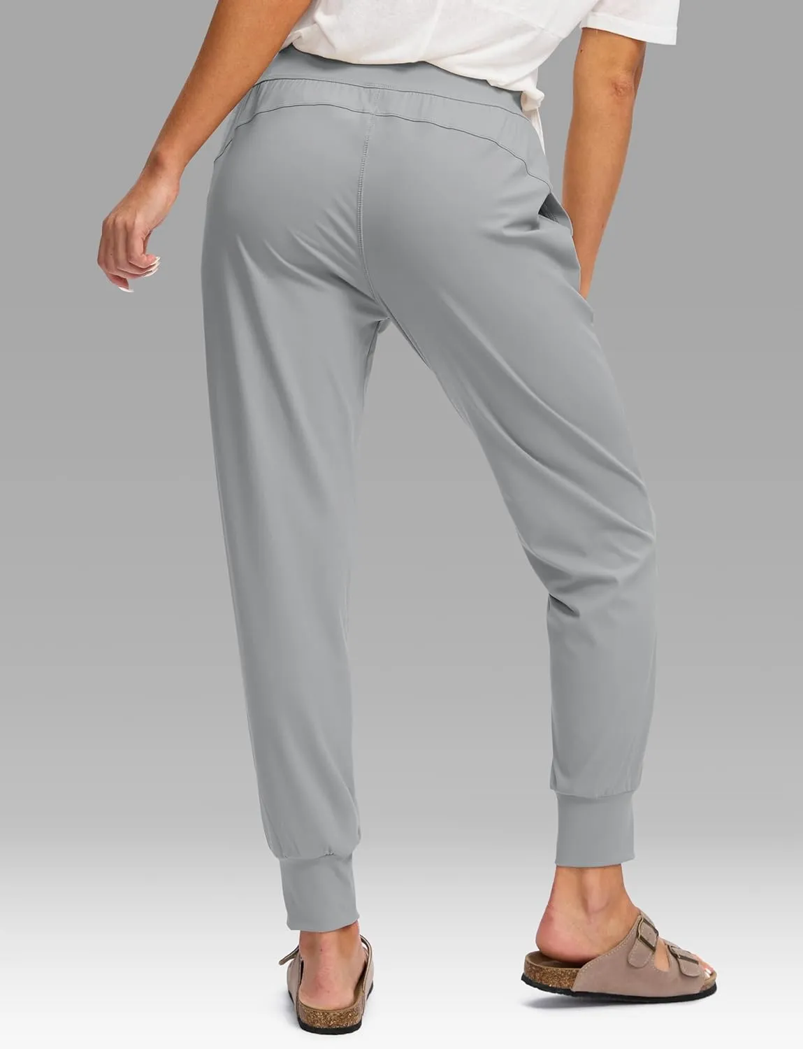SANTINY Women's Joggers with Pockets High Waisted Athletic Workout Yoga Pants Tapered Jogger Pants for Women
