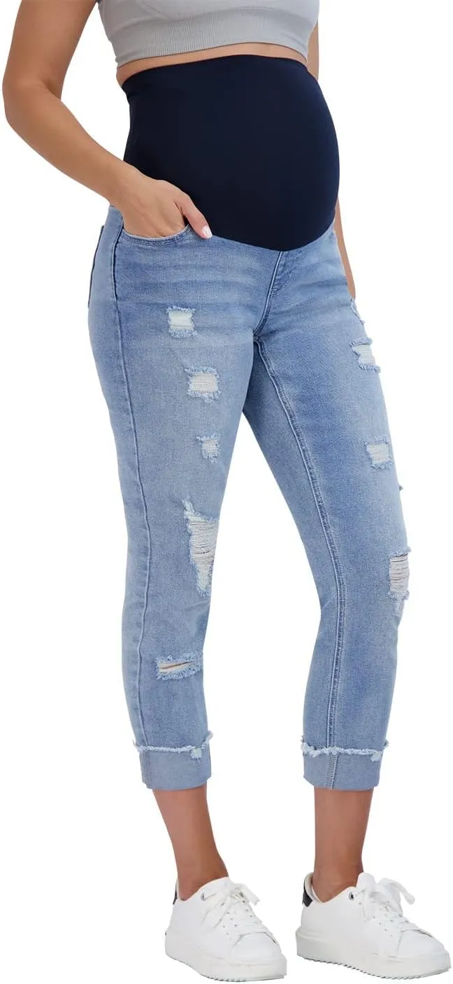 Savi Parker Women’s Maternity Jeans Over The Belly - Pregnancy Clothes for All Seasons, Maternity Pants