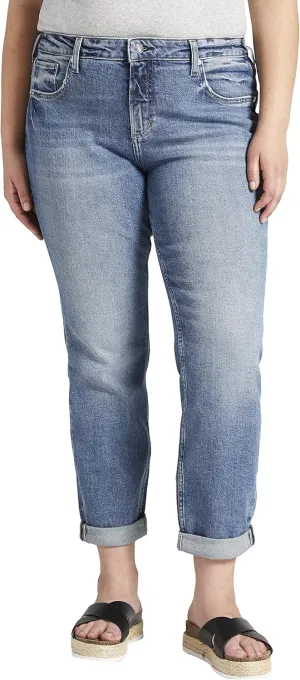 Silver Jeans Co. Women's Plus Size Beau Mid Rise Slim Leg Jeans
