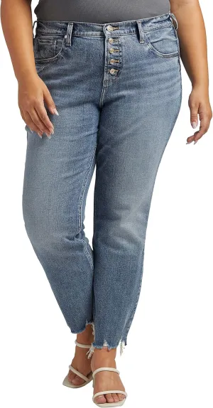 Silver Jeans Co. Women's Plus Size Beau Mid Rise Slim Leg Jeans