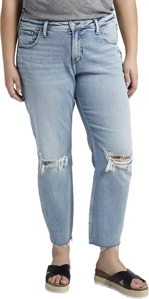 Silver Jeans Co. Women's Plus Size Beau Mid Rise Slim Leg Jeans
