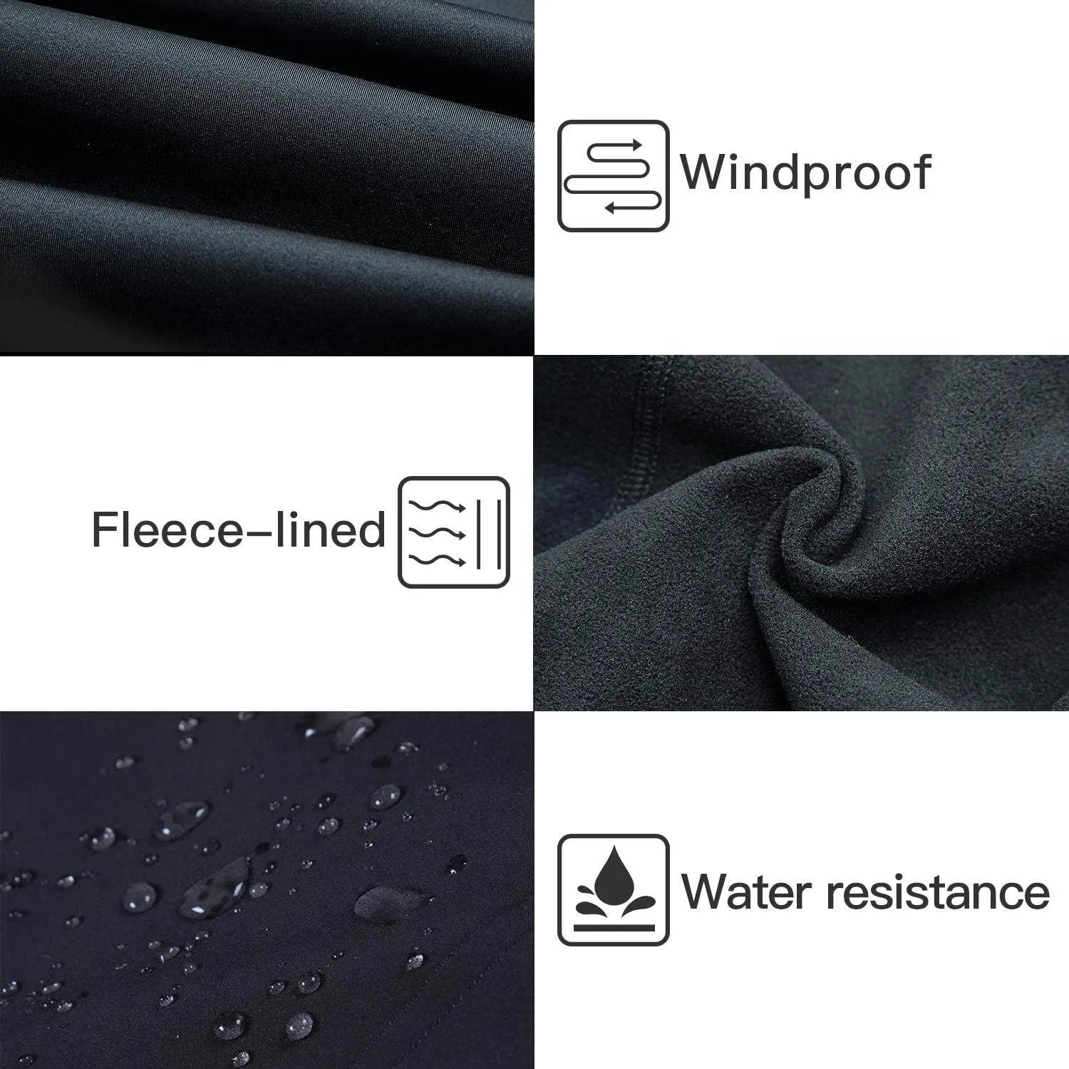Souke Sports Men's Winter Cycling Jacket, Windproof Water Resistant Thermal Windbreaker
