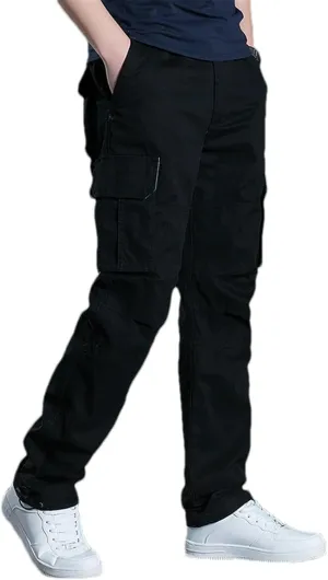 Spring and Autumn Thick Multi-Pocket Overalls Men Loose Outdoor Sports Trousers Cotton Work Casual Pants