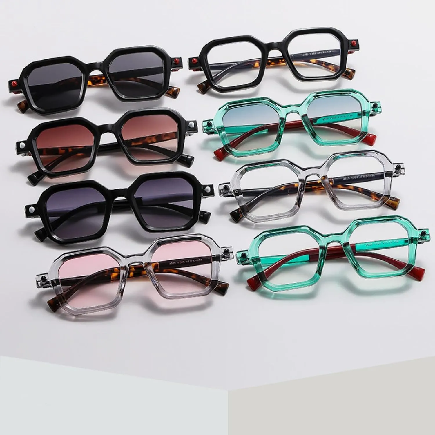 Sunglasses Women Fashion Clear Ocean Lens Eyewear Uv400 Vintage Men Rivets Punk Sun Glasses