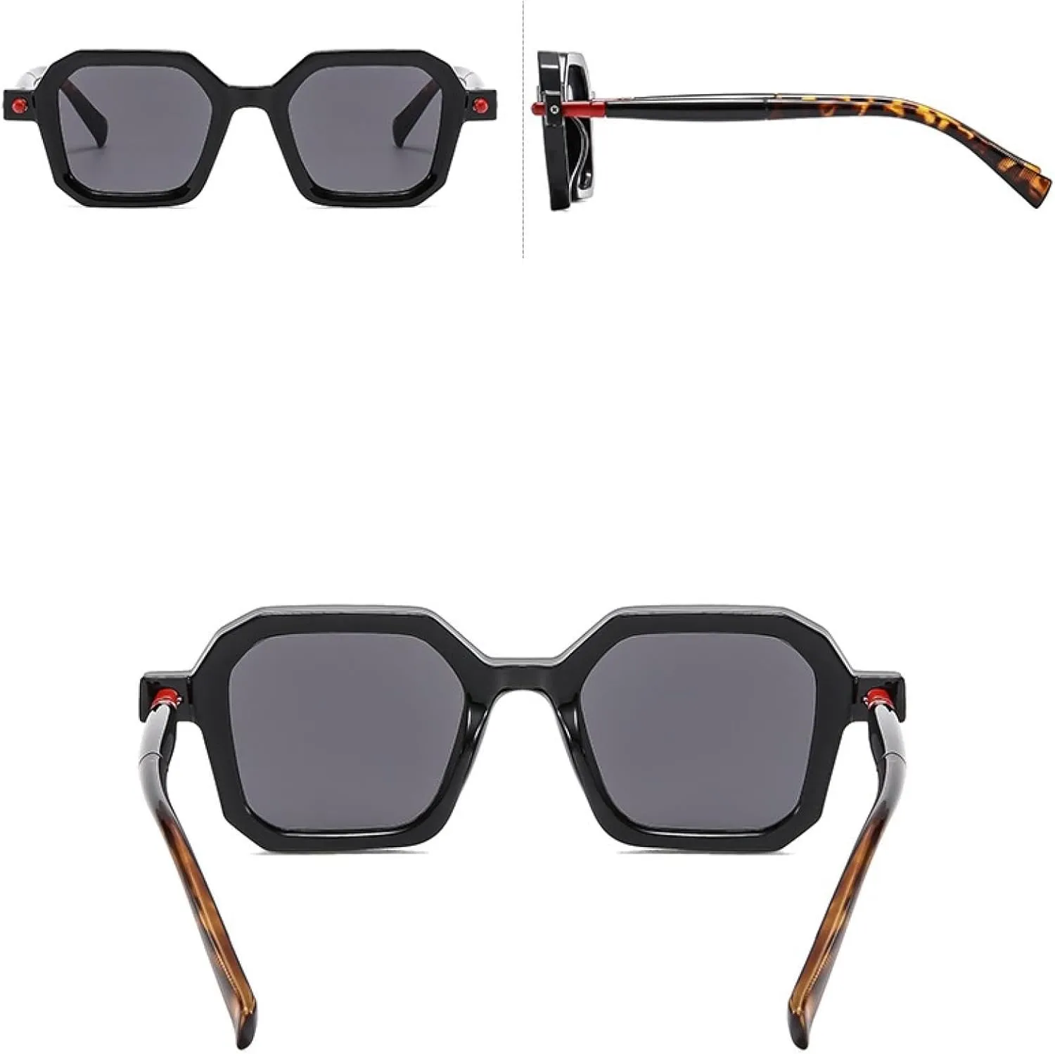 Sunglasses Women Fashion Clear Ocean Lens Eyewear Uv400 Vintage Men Rivets Punk Sun Glasses