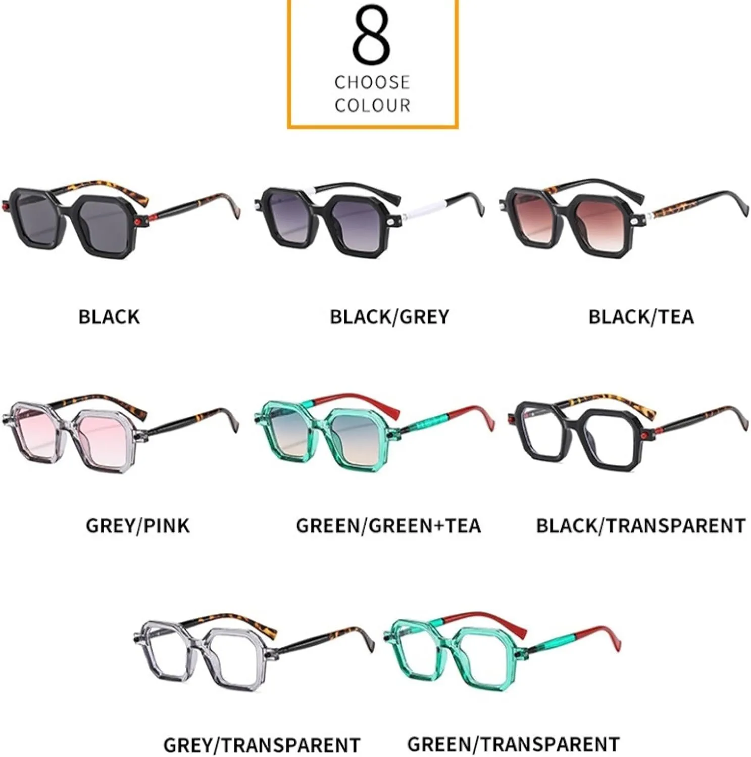 Sunglasses Women Fashion Clear Ocean Lens Eyewear Uv400 Vintage Men Rivets Punk Sun Glasses