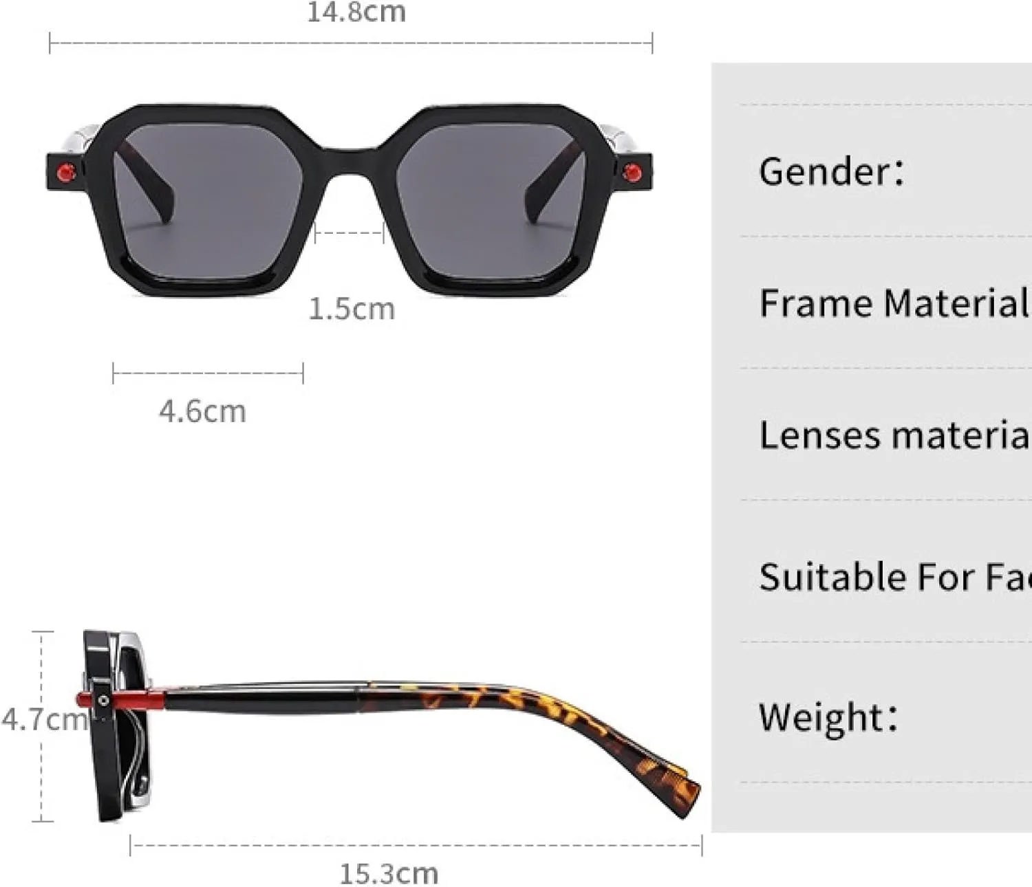 Sunglasses Women Fashion Clear Ocean Lens Eyewear Uv400 Vintage Men Rivets Punk Sun Glasses