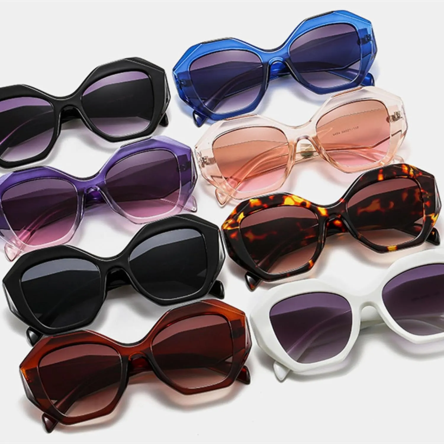 Sunglasses Women Fashion Punk Sun Glasses Female Purple Big Frame Glasses Men Vintage Gradient Eyewear