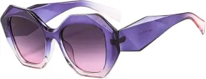 Sunglasses Women Fashion Punk Sun Glasses Female Purple Big Frame Glasses Men Vintage Gradient Eyewear