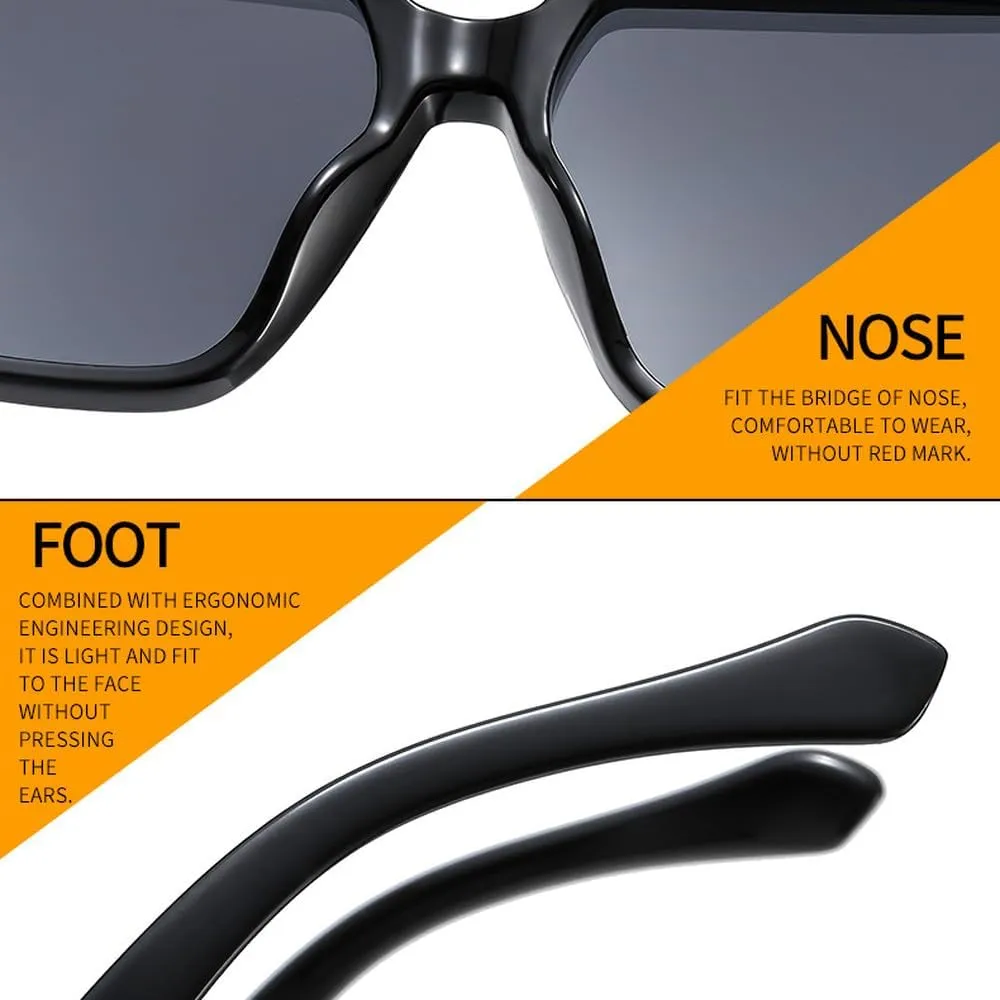 Sunglasses Women Vintage Big Frame Shades Men Trending Luxury Sun Glasses UV400 Eyewear