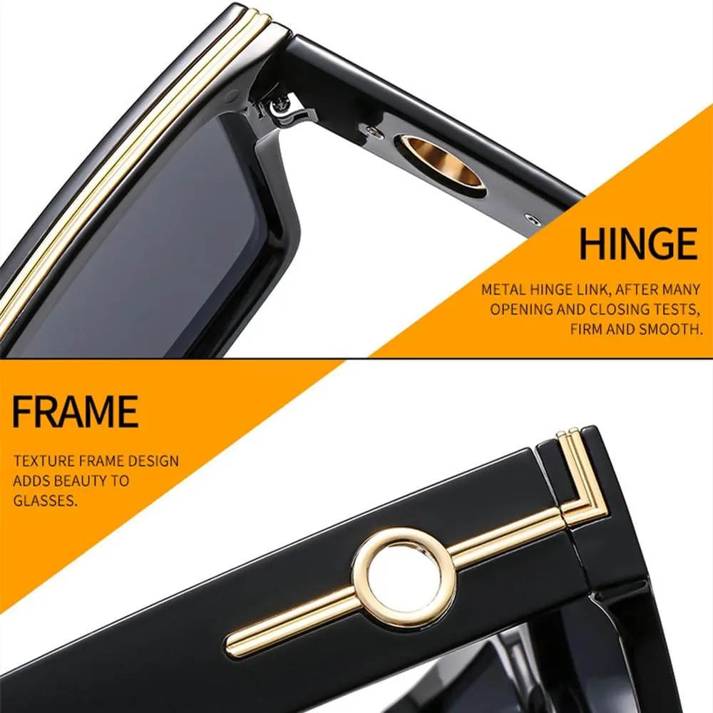 Sunglasses Women Vintage Big Frame Shades Men Trending Luxury Sun Glasses UV400 Eyewear