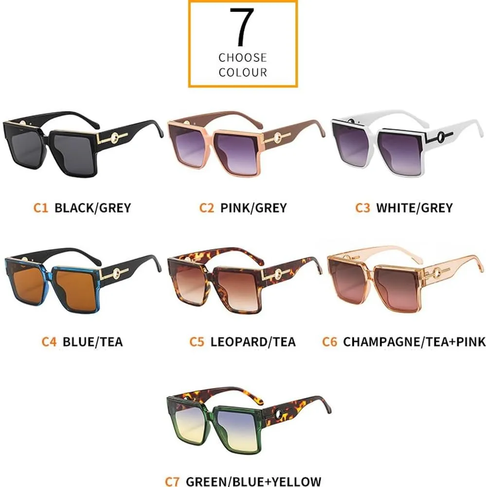 Sunglasses Women Vintage Big Frame Shades Men Trending Luxury Sun Glasses UV400 Eyewear