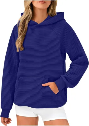 Sweatshirt for Women Long Sleeve Casual Loose Sweater Trendy Fleece Pullover Top with Pocket 2024 Fall Clothes