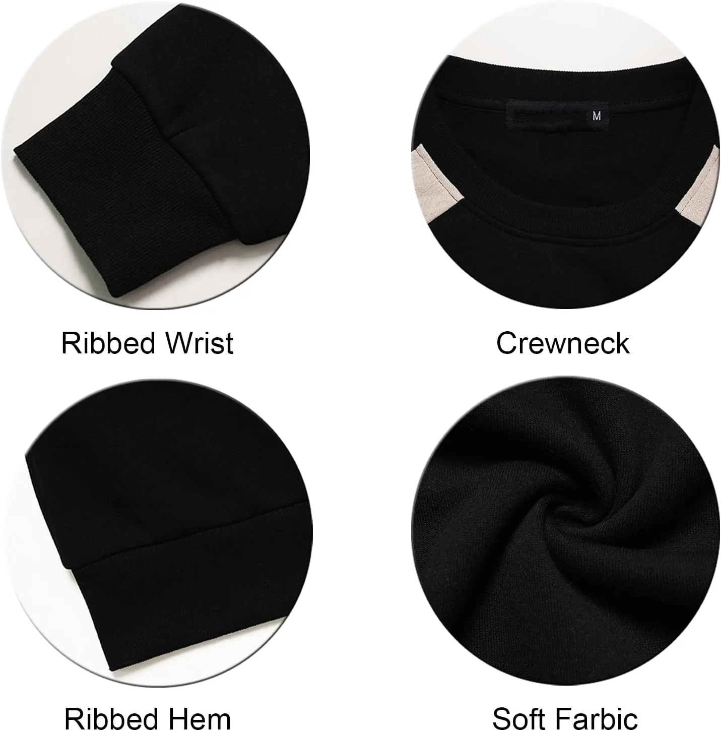TanBridge Men's Fleece Lined Sweatshirts,Casual Crewneck Pullover Sweatshirts for Men.