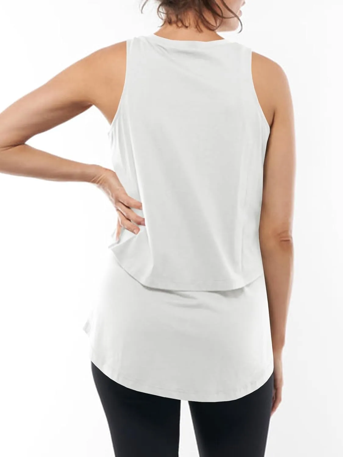 Tankaneo Womens Summer Maternity Nursing Tank Tops Sleeveless Double Layer Breastfeeding Shirt Pregnancy Clothes