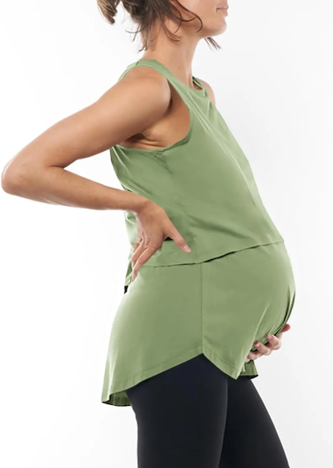 Tankaneo Womens Summer Maternity Nursing Tank Tops Sleeveless Double Layer Breastfeeding Shirt Pregnancy Clothes