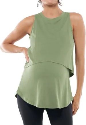 Tankaneo Womens Summer Maternity Nursing Tank Tops Sleeveless Double Layer Breastfeeding Shirt Pregnancy Clothes