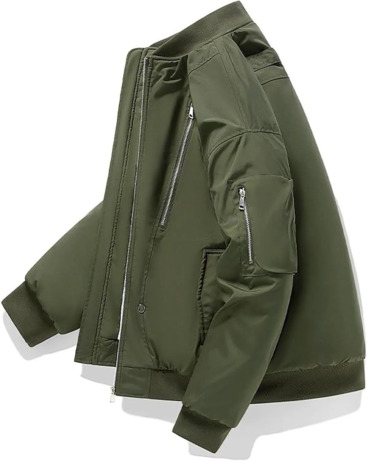 Teen Boys Puffer Jacket, Workout Zip Up Long Sleeve Puffer Jackets Lightweight Bubble Jackets Thicken Down Parka Jacket Men