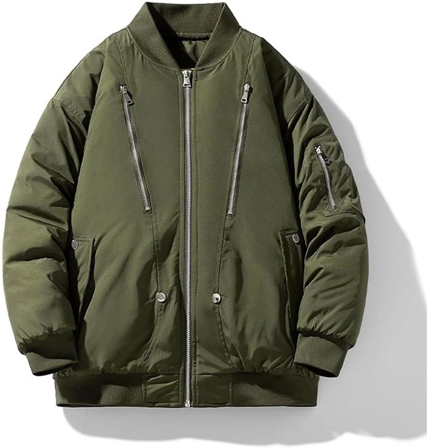 Teen Boys Puffer Jacket, Workout Zip Up Long Sleeve Puffer Jackets Lightweight Bubble Jackets Thicken Down Parka Jacket Men