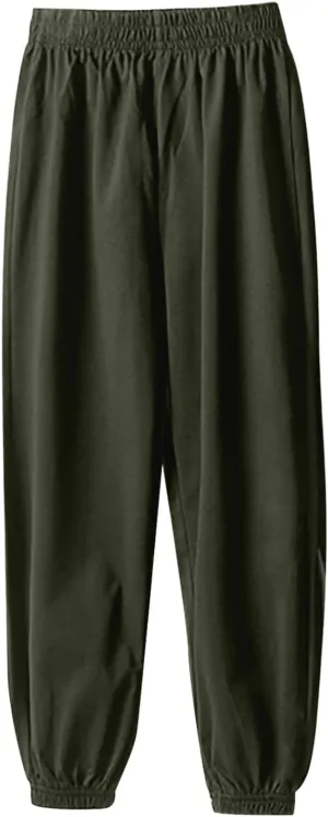 Toddler Girls Boys Sweatpants Elastic Waist Sports Pants Outdoor Recreation Loose Wide Leg Sporty Length