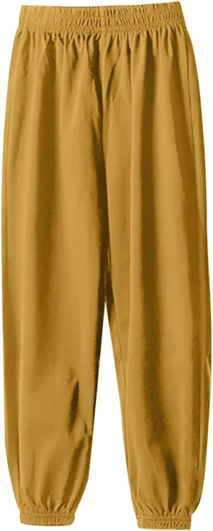 Toddler Girls Boys Sweatpants Elastic Waist Sports Pants Outdoor Recreation Loose Wide Leg Sporty Length