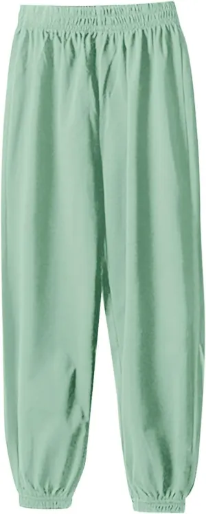 Toddler Girls Boys Sweatpants Elastic Waist Sports Pants Outdoor Recreation Loose Wide Leg Sporty Length